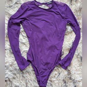 Shein Purple long sleeved Bodysuit teddy size L